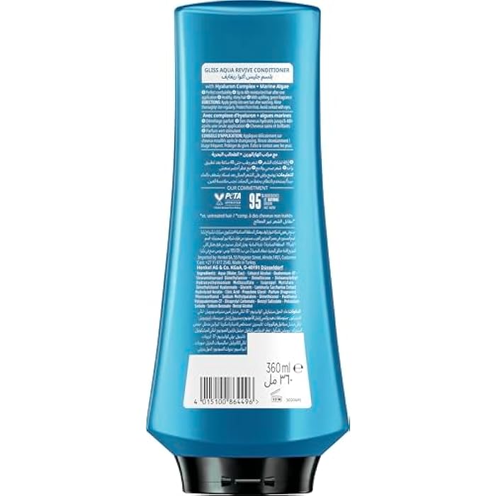 Gliss Aqua Revive Moisture Conditioner, 360ml — Enhance your hair's moisture levels with this ultimate hydrating conditioner for soft, manageable, and shiny hair - Image 2